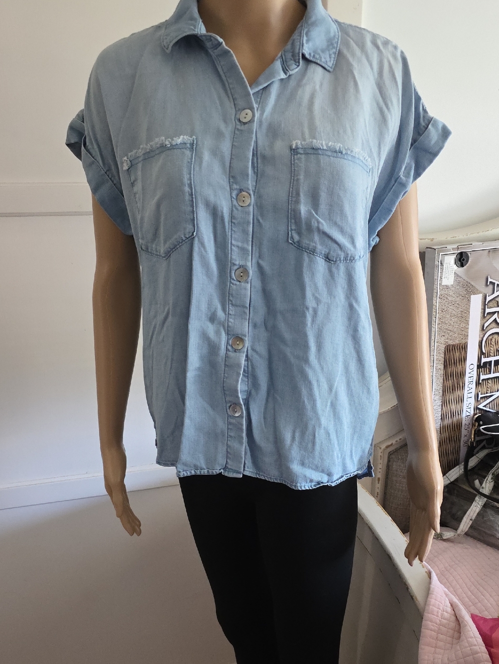 Bella Dahl Light Blue Denim-Style Button Down Shirt